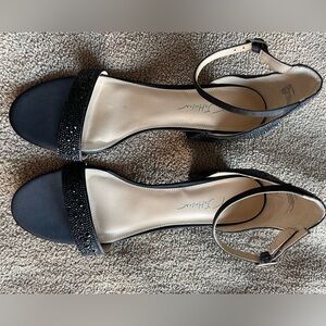 Betsey Johnson Mari Rhinestone Ankle Strap Block Heel Sandals. Never worn